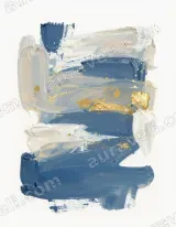 Abstract Blue Gold Textured Canvas Wall Art for Living modern home decor