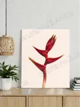 Red Heliconia Flower Canvas Wall Art for Living Room Decor – view 3