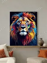 Colorful Lion Canvas Wall Art for Living Room Home Decor – вид 3