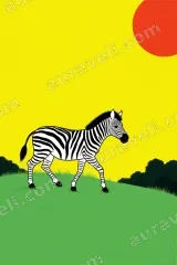 Zebra Cartoon Canvas Wall Art for Living Room Bedroom Home Decor wall art print