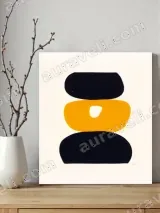 Abstract Geometric Black & Orange Canvas Wall Art for Living Room Home Decor