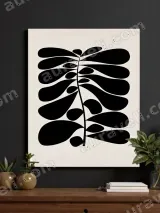 Abstract Botanical Leaf Canvas Wall Art for Living Room Home Decor