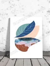 Abstract Botanical Leaf Canvas Wall Art for Living Room Home Decor
