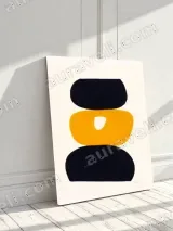 Abstract Geometric Black & Orange Canvas Wall Art for Living Room Home Decor – view 3
