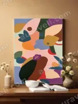 Colorful Abstract Floral Canvas Wall Art for Living Room Bedroom Decor – view 2