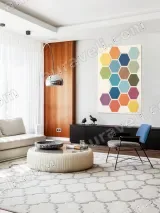 Colorful Hexagon Abstract Wall Art for Living Room Bedroom Home Decor – вид 5