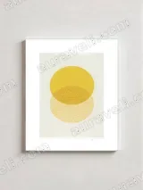 Abstract Geometric Yellow Circles Wall Art for Living Room Home Decor – вид 2