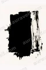 Abstract Black Ink Brushstroke Canvas Wall Art for Modern framed home decor
