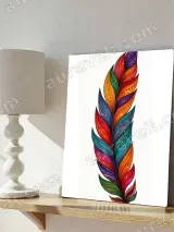 Colorful Feather Canvas Wall Art for Living Room Bedroom Home Decor – вид 4