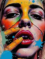 Pop Art Woman Portrait Graffiti Canvas Wall Art for Home Decor wall art print