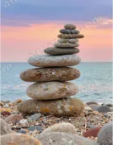 Stacked Stones Beach Sunset Canvas Wall Art for Home Decor wall art print