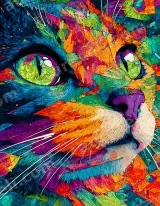 Colorful Abstract Cat Canvas Wall Art for Home Decor wall art print