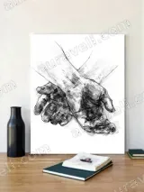 Hands Sketch Black & White Canvas Wall Art for Living Room Home Decor – view 4