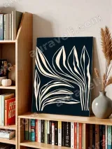 Abstract Botanical Leaf Canvas Wall Art for Living Room Home Decor – view 4