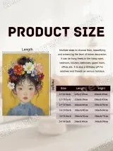 Girl with Floral Hair Oil Painting Canvas Wall Art for Home Decor – view 7