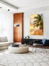 Tropical Beach Palm Tree Sunset Canvas Wall Art for Home Decor – view 5