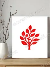 Red Leafy Tree Canvas Wall Art for Living Room Bedroom Home Decor