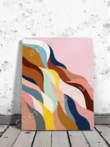 Abstract Colorful Waves Canvas Wall Art for Bedroom Living Room Decor