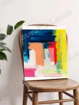 Abstract Color Block Canvas Wall Art for Living Room Bedroom Home Decor – view 4