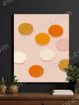 Abstract Geometric Circles Canvas Wall Art for Living Room & Bedroom Decor