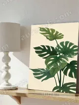 Tropical Monstera Leaf Canvas Wall Art for Living Room Bedroom Home Decor – view 4