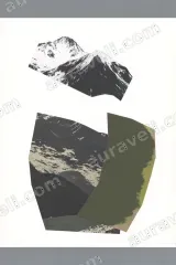 Abstract Mountain Collage Canvas Wall Art for Living Room framed modern home decor