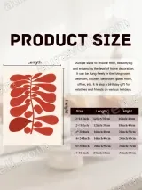 Red Abstract Botanical Canvas Wall Art for Living Room Decor – вид 7