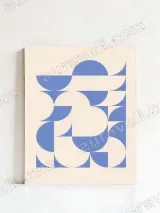Abstract Geometric Semicircle Canvas Wall Art for Living Room Home Decor