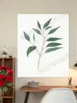 Eucalyptus Leaf Minimalist Canvas Wall Art for Living Room Home Decor