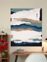 Abstract Textured Waves Canvas Wall Art for Living Room & Bedroom Decor