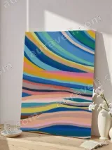 Colorful Abstract Wave Canvas Wall Art for Home Decor – view 4
