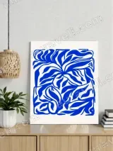 Blue Abstract Floral Canvas Wall Art for Living Room Bedroom Home Decor – view 3