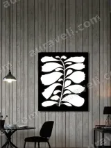 Black & White Botanical Leaf Canvas Wall Art for Living Room Decor – view 3