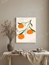 Minimalist Orange Branch Canvas Wall Art for Living Room Home Decor – view 3