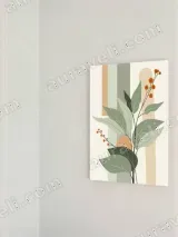 Abstract Botanical Leaves & Berries Canvas Wall Art for Home Decor – view 2