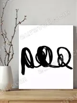 Abstract Letter Brushstroke Canvas Wall Art for Living Room Home Decor