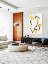 Minimalist Yellow Floral Canvas Wall Art for Home Decor – view 5