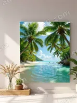 Tropical Beach Palm Tree Canvas Wall Art for Living Room Bedroom Home Decor – вид 4