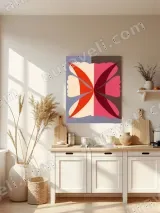 Abstract Geometric Floral Canvas Wall Art for Living Room Home Decor – view 3