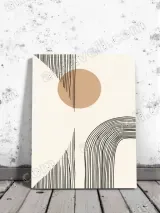 Abstract Geometric Line & Circle Canvas Wall Art for Home Decor
