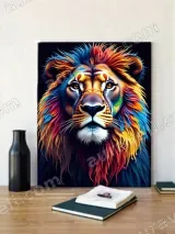Colorful Lion Canvas Wall Art for Living Room Home Decor – вид 2
