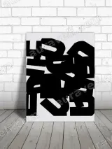 Abstract Black Graphic Canvas Wall Art for Living Room Decor – view 3