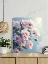 Pink Camellia Canvas Wall Art for Bedroom Living Room Decor – view 3
