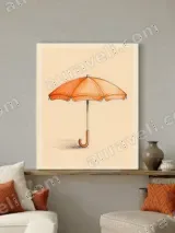 Orange Umbrella Sketch Canvas Wall Art for Living Room Home Decor – view 4