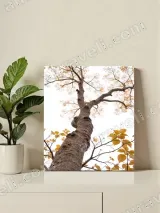 Tree Trunk with Yellow Leaves Canvas Wall Art for Living Room Home Decor – view 2