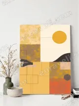 Abstract Geometric Landscape Canvas Wall Art for Living Room Home Decor