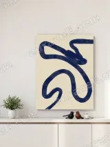 Abstract Blue Snake Canvas Wall Art for Bedroom & Living Room Decor – view 4