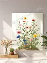 Colorful Wildflowers Canvas Wall Art for Living Bedroom Home Decor – view 4