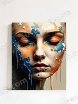 Abstract Colorful Face Splash Canvas Wall Art for Home Decor