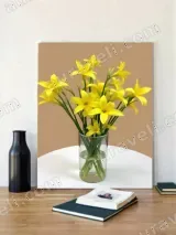 Yellow Lilies Vase Canvas Wall Art for Living Room Home Decor – view 3